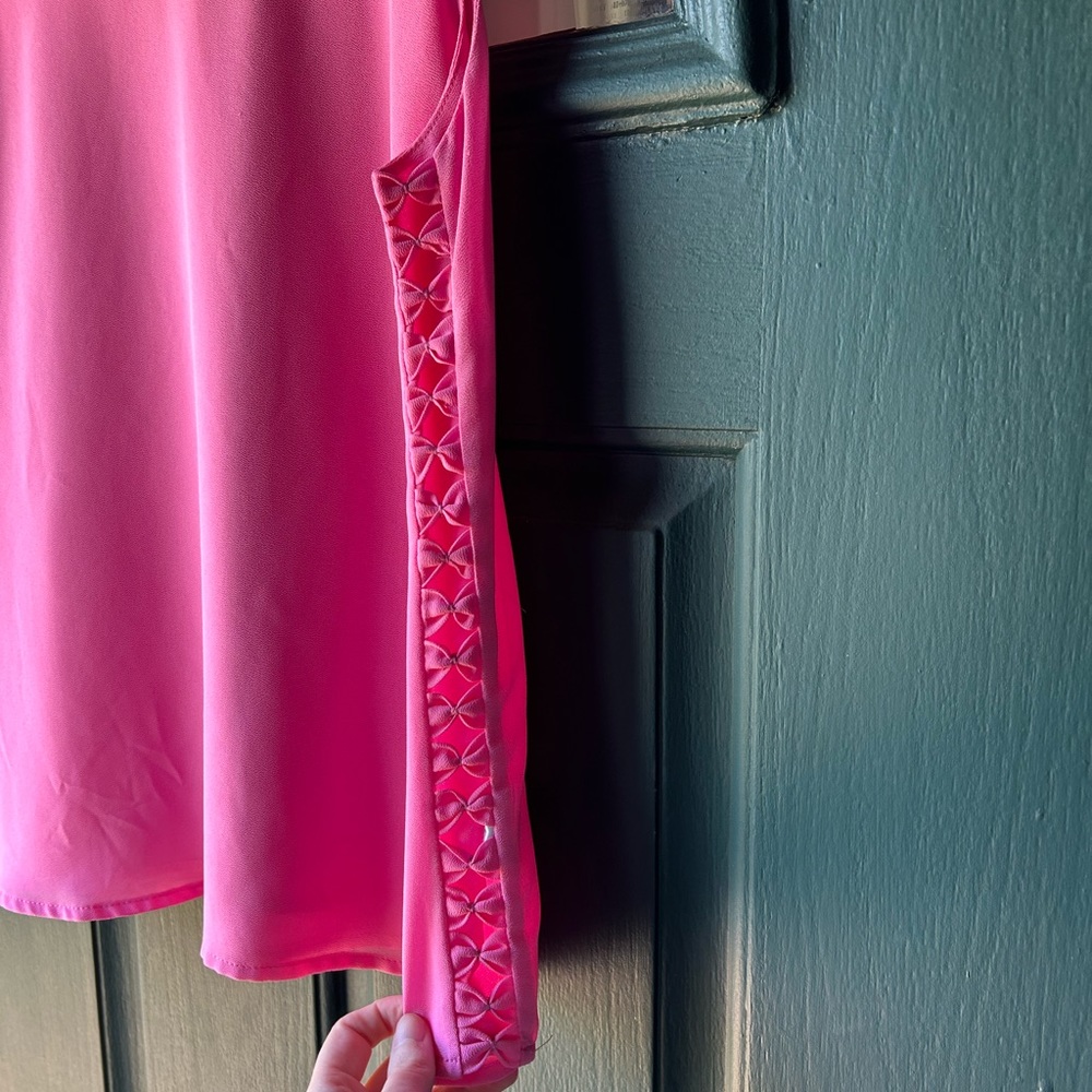 Pink Blouse with cutouts in the side NEVER WORN